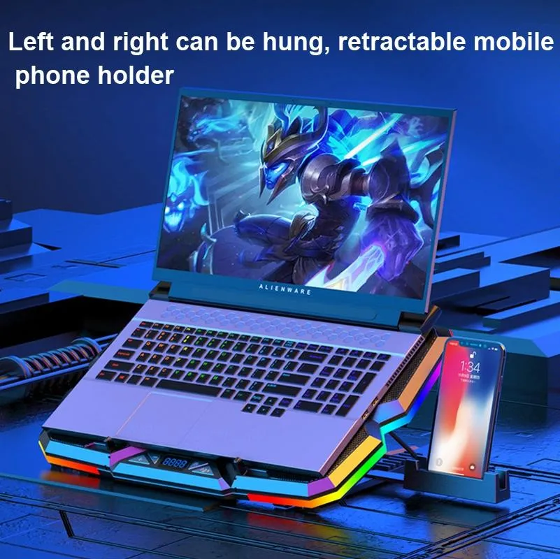 5 Fan Laptop Cooler with Usb Ports Touch Symphony Red