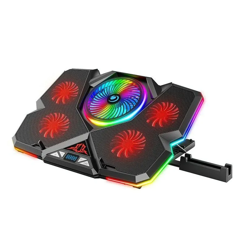 5 Fan Laptop Cooler with Usb Ports Touch Symphony Red