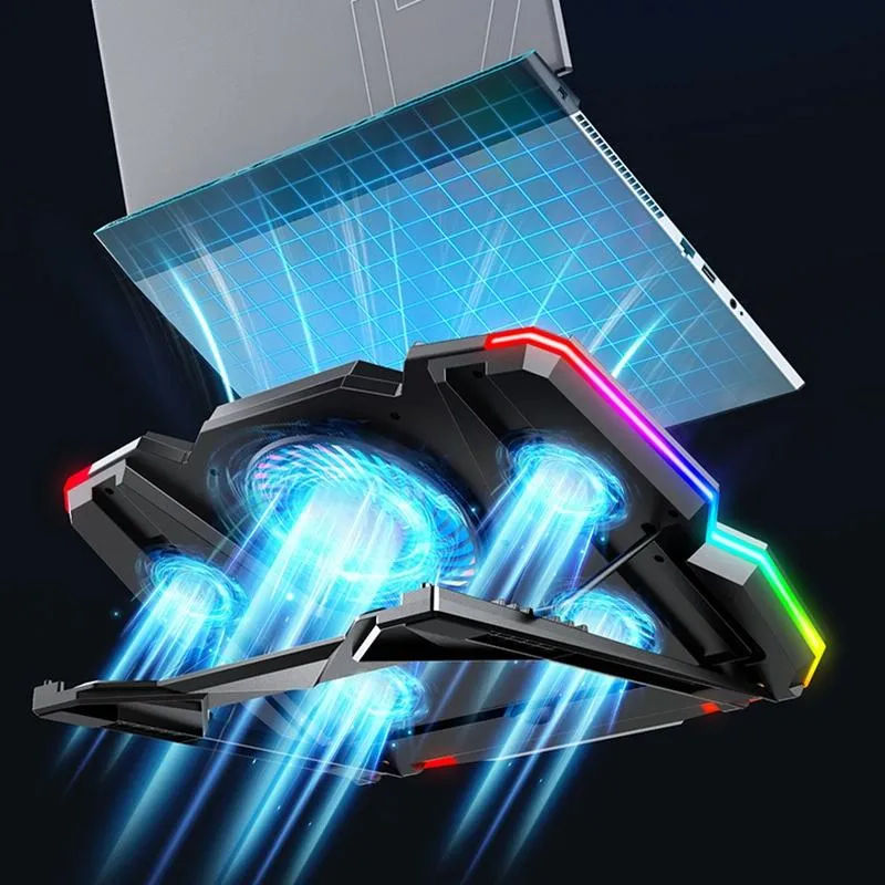 5 Fan Laptop Cooler with Usb Ports Touch Symphony Red