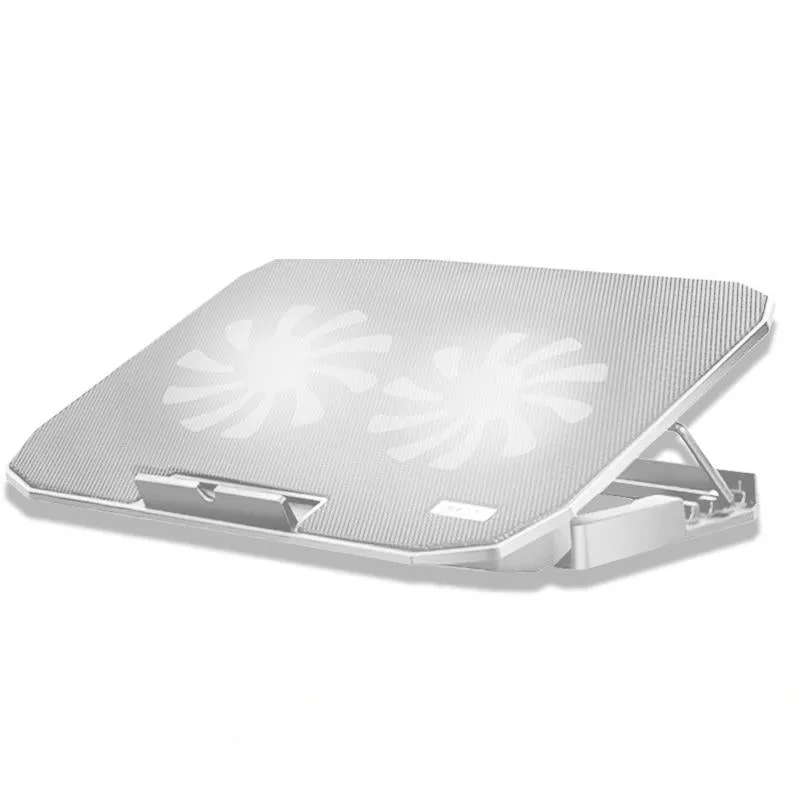 Adjustable Dual Fan Laptop Cooling Stand - Ivory