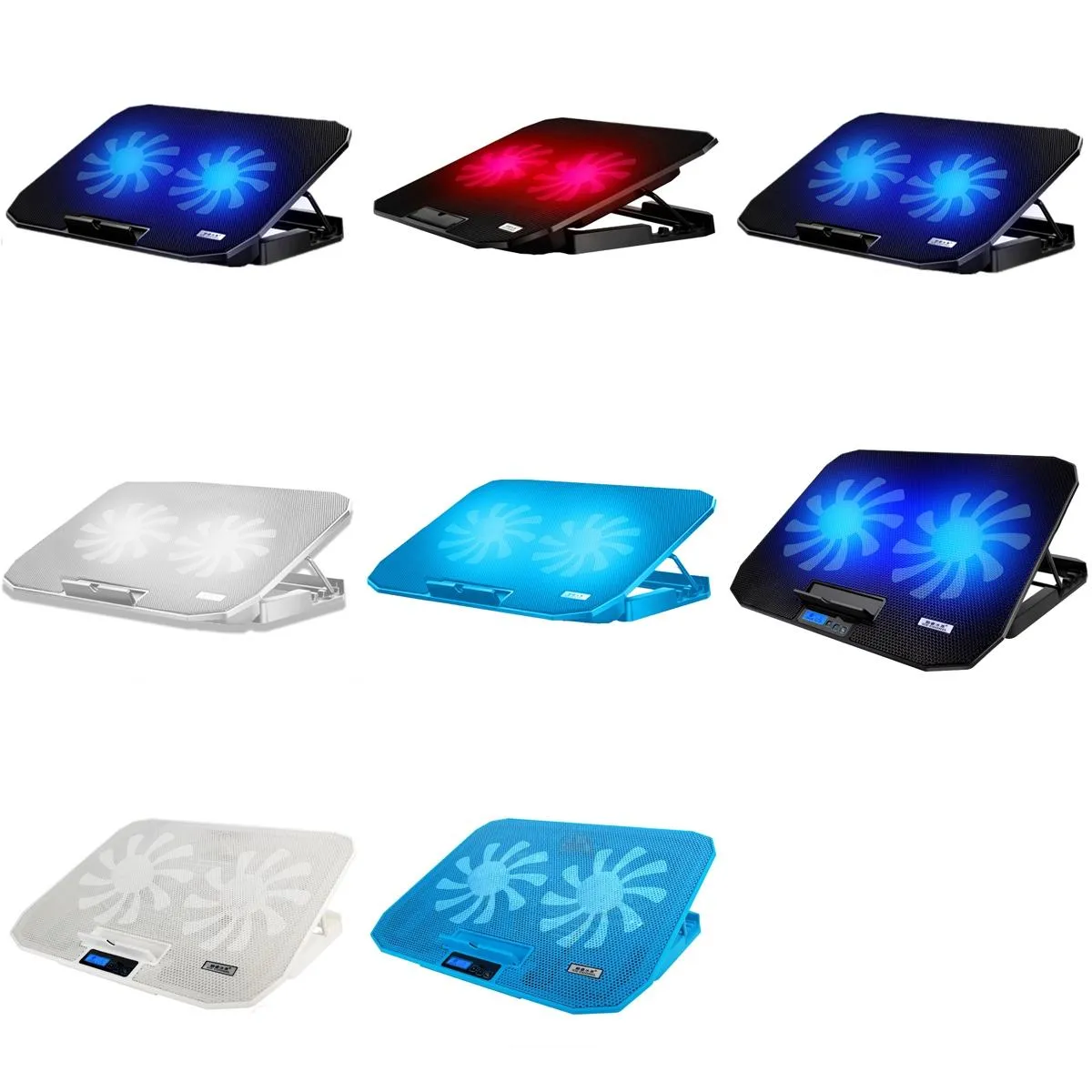 Adjustable Dual Fan Laptop Cooling Stand - Ivory