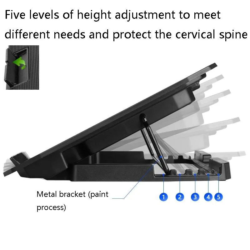 Adjustable Dual Fan Laptop Cooling Stand - Ivory