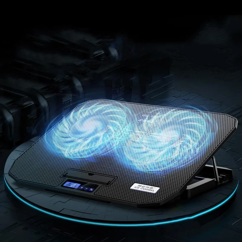 Adjustable Dual Fan Laptop Cooling Stand - Ivory