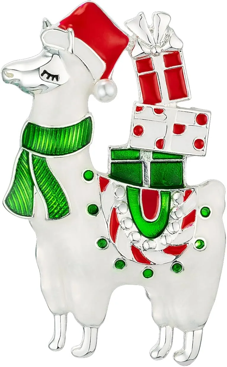 Christmas Alpaca Pins and Brooches for Women, B01R