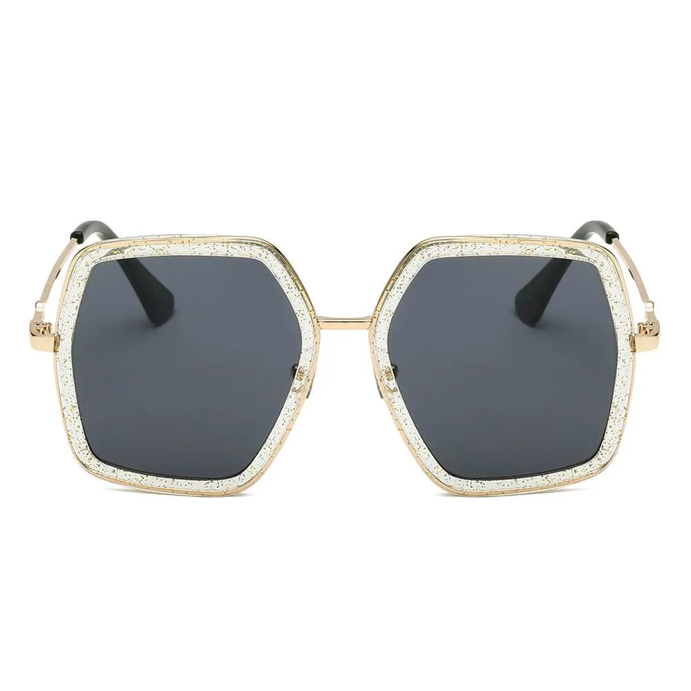 CORBIN Square Retro Oversize Sunglasses