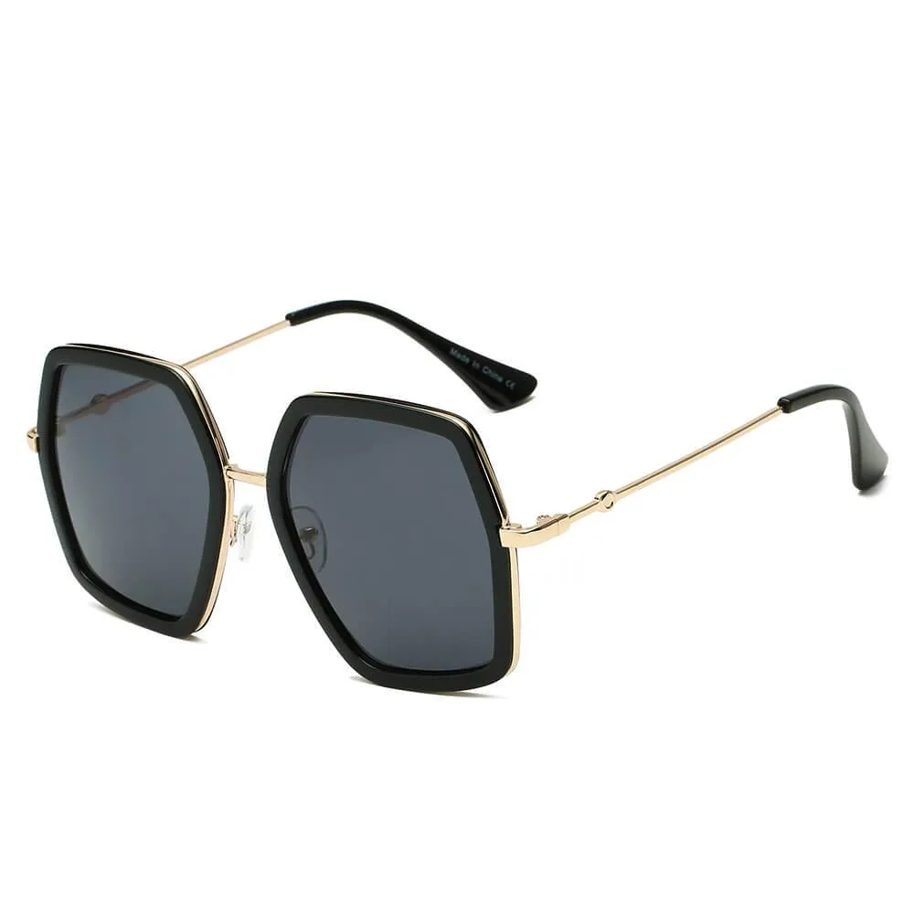 CORBIN Square Retro Oversize Sunglasses