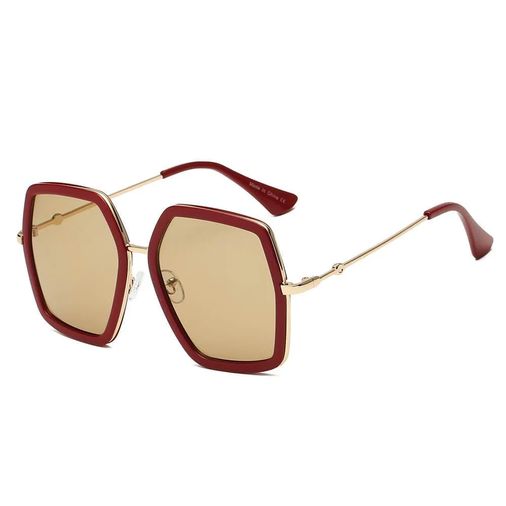 CORBIN Square Retro Oversize Sunglasses