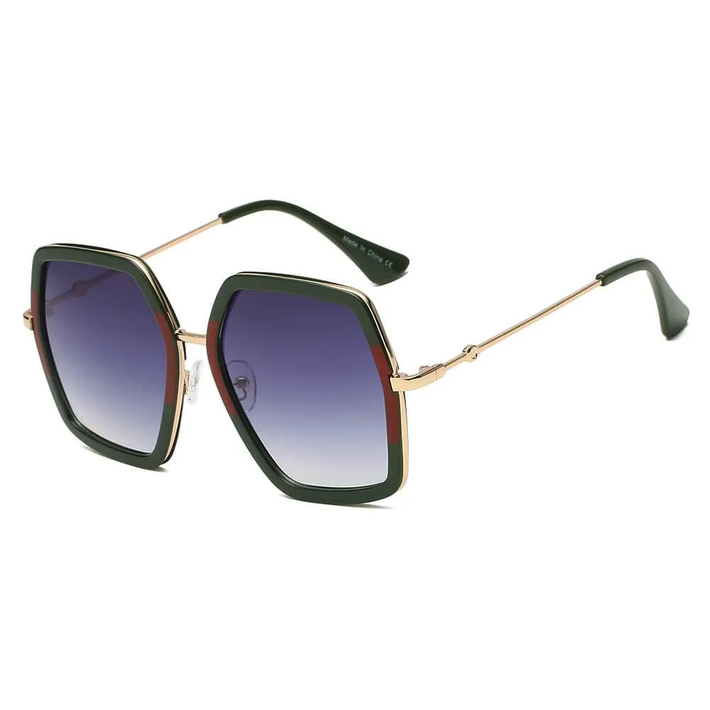 CORBIN Square Retro Oversize Sunglasses