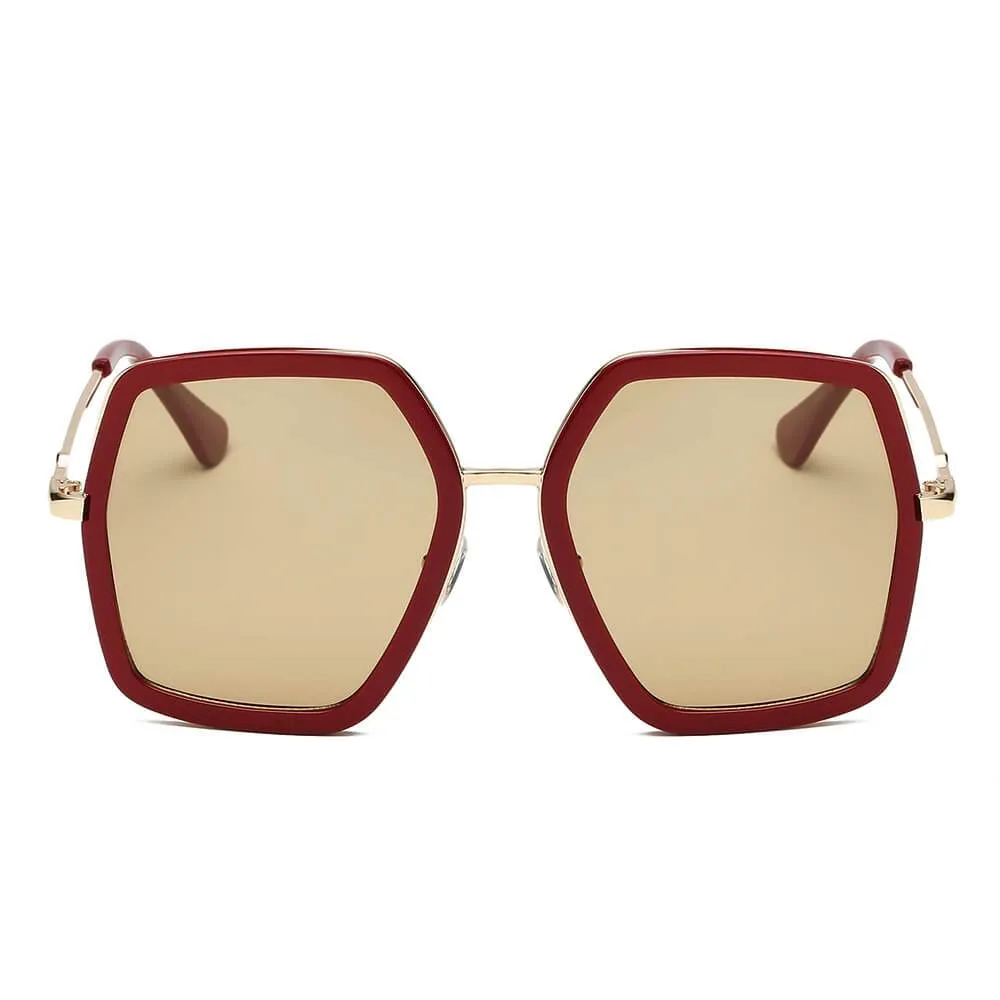 CORBIN Square Retro Oversize Sunglasses