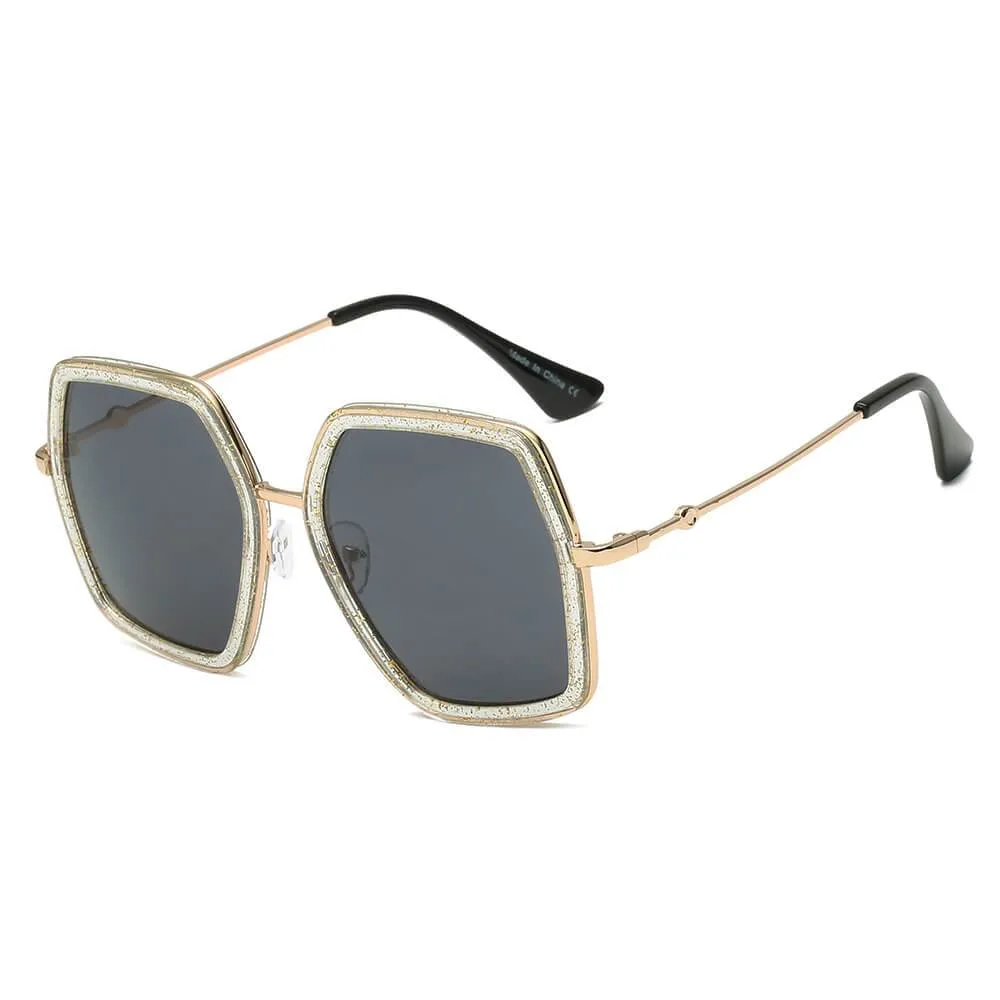 CORBIN Square Retro Oversize Sunglasses