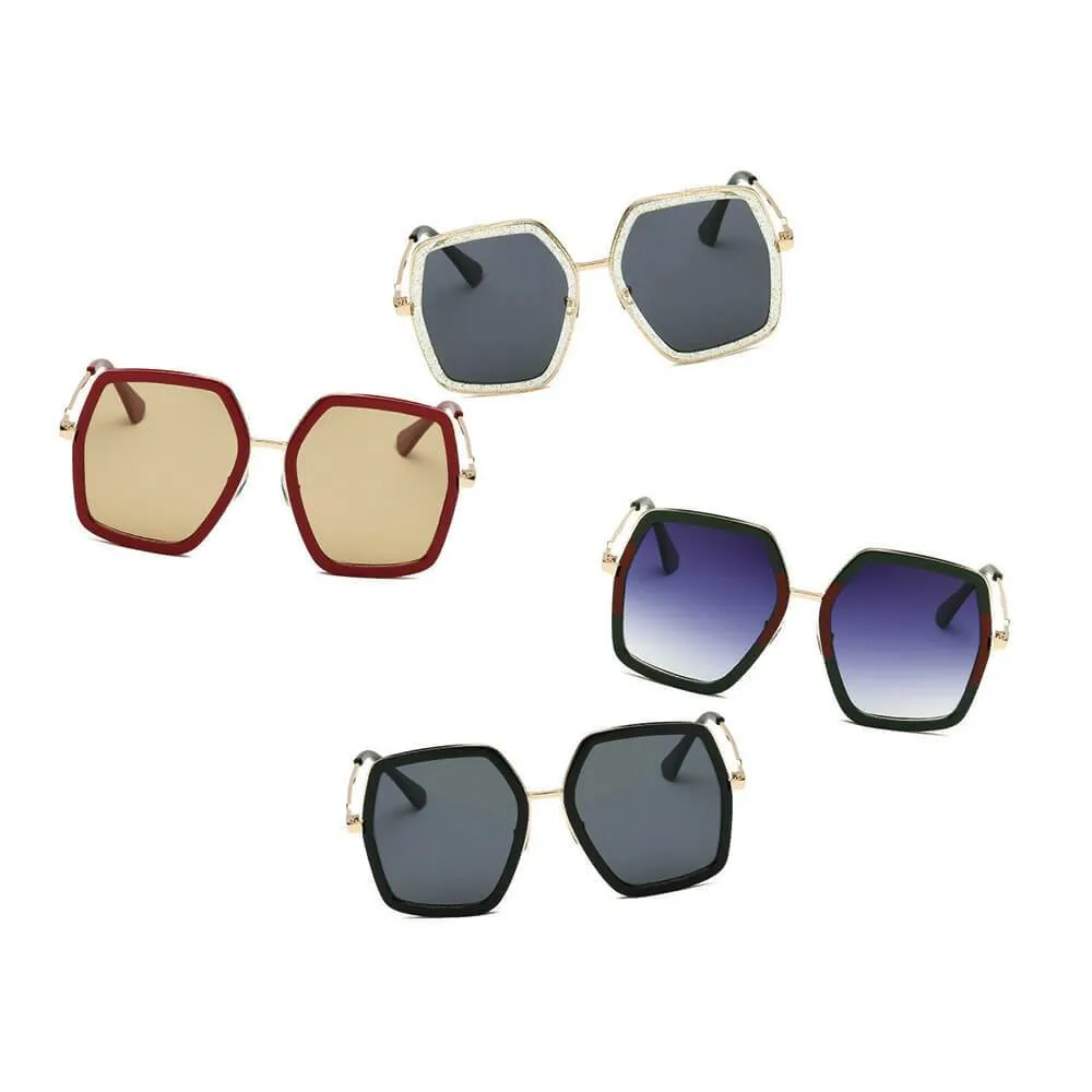 CORBIN Square Retro Oversize Sunglasses