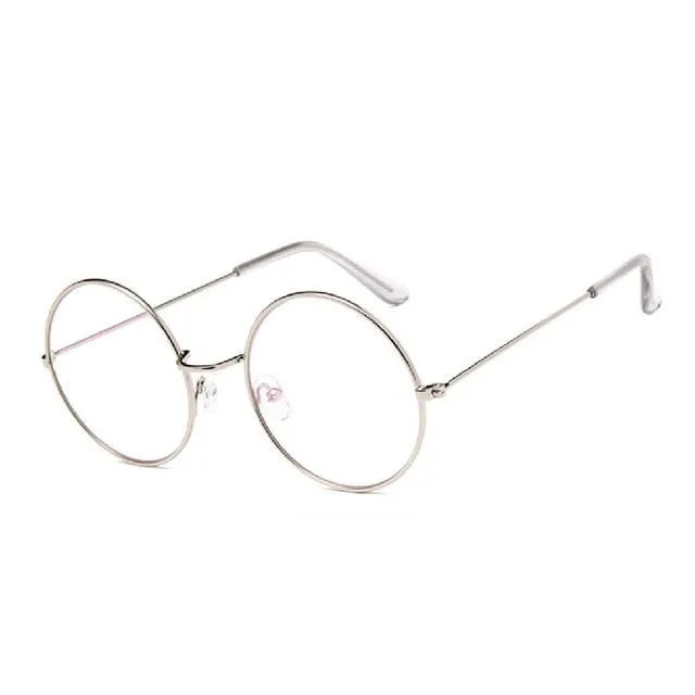 Cute color lens retro round sun glasses