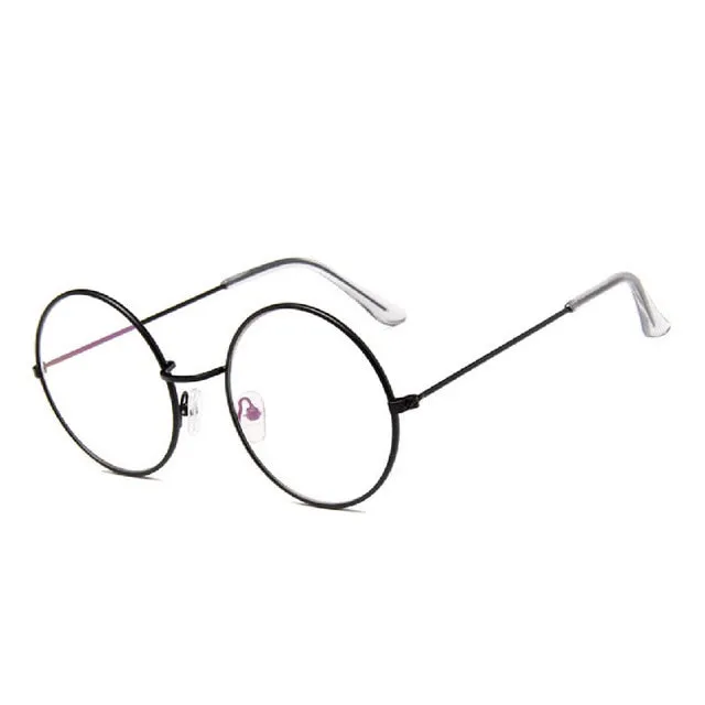 Cute color lens retro round sun glasses