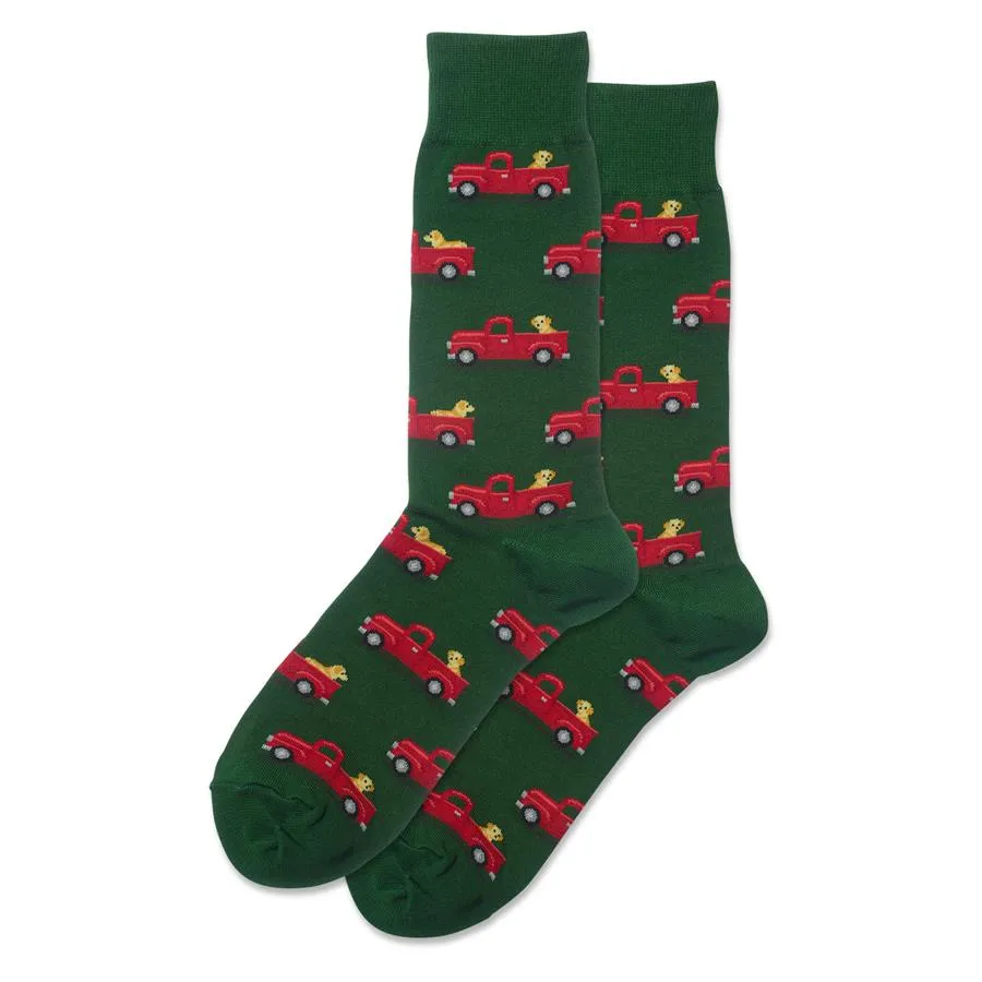 Dog in Pickup Truck Crew Socks