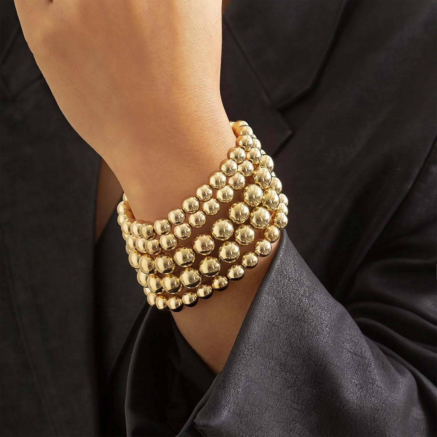 Gold Beaded Bracelets for Women Gold Bracelet Stack Non Tarnish Dainty Bracelets for Women Trendy 2025