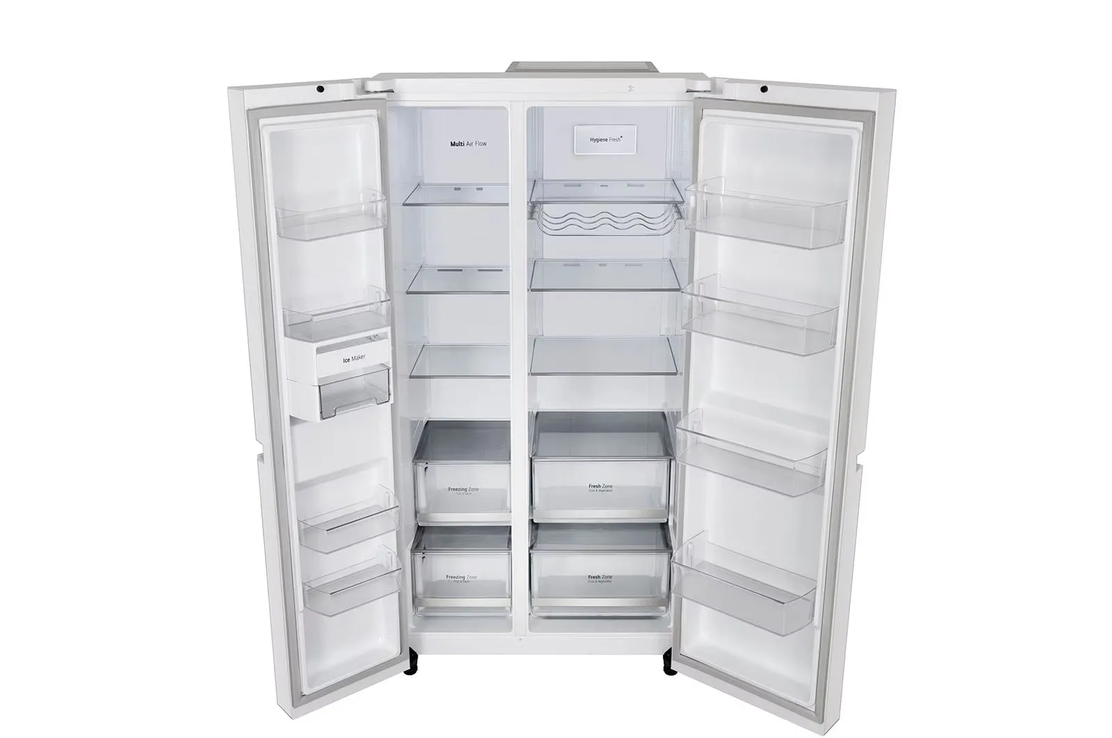 LG 650 Ltr, GL-B257DLW3 Convertible Side by Side Refrigerator with Premium Glass Door, Smart Inverter Compressor, Linen White Finish