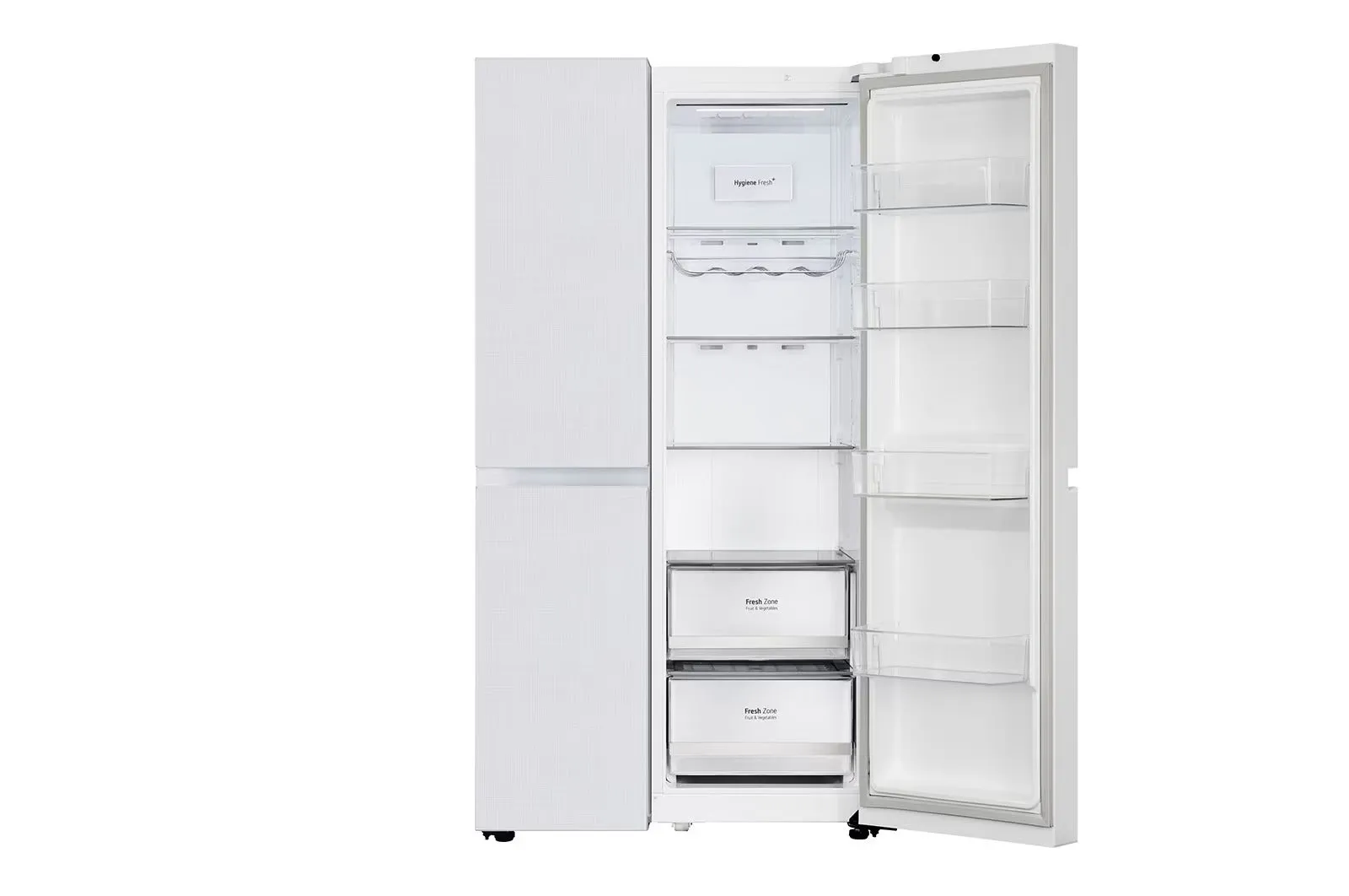 LG 650 Ltr, GL-B257DLW3 Convertible Side by Side Refrigerator with Premium Glass Door, Smart Inverter Compressor, Linen White Finish