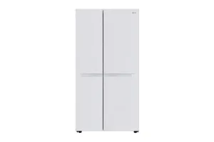 LG 650 Ltr, GL-B257DLW3 Convertible Side by Side Refrigerator with Premium Glass Door, Smart Inverter Compressor, Linen White Finish