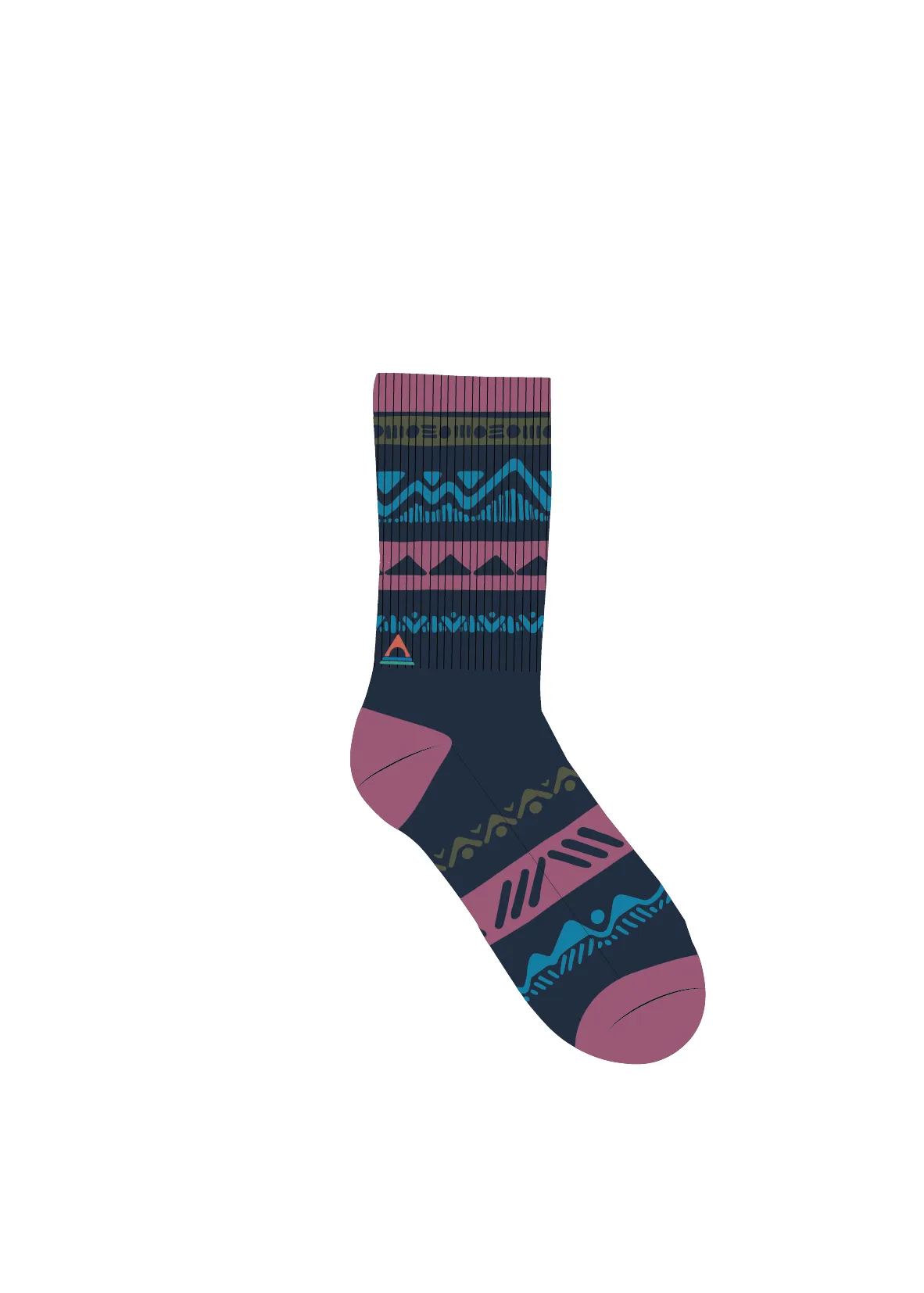 Nettle Organic Patterned Socks - Rich Navy