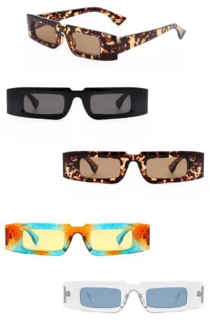 Slim Vintage Rectangle Sunglasses