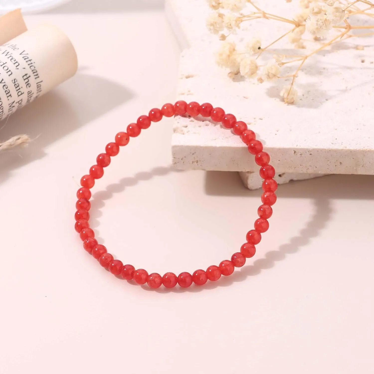 SONNYX Crystal Bracelets for Women Men - 4MM Natural Stone Gemstone Beaded Bracelet Stretch Beads Bracelets Amethyst Jewelry