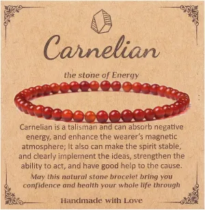 SONNYX Crystal Bracelets for Women Men - 4MM Natural Stone Gemstone Beaded Bracelet Stretch Beads Bracelets Amethyst Jewelry