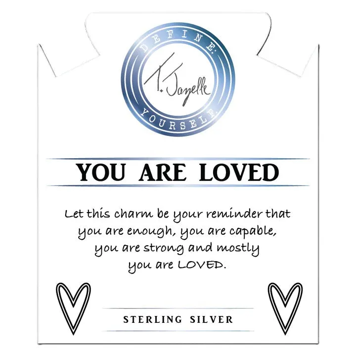 Storm Agate  Gemstone Bracelet with You Are Loved Sterling Silver Charm