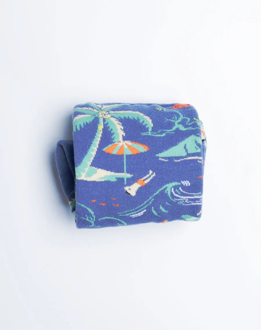 Women's Beach Day Tropical Crew Socks